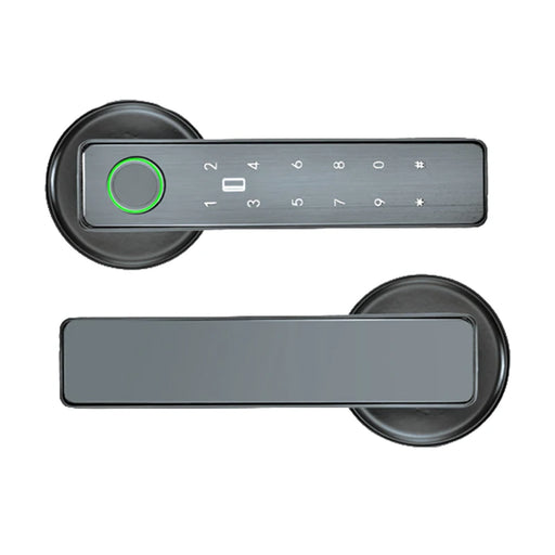 Fingerprint Door Lock with 4 Unlocking Methods and Gray Finish
