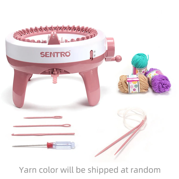 High-quality plastic construction 40-needle hand knitting machine with yarn and accessories
