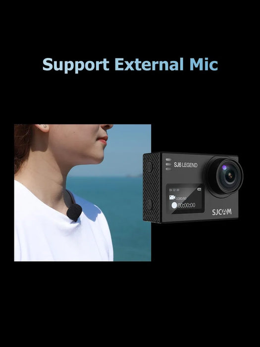 Standard Dual-Screen 4K Action Camera with 6-Axis EIS, 8X Zoom, Waterproof
