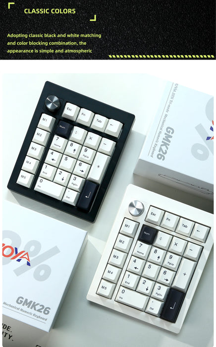 White Number Pad Gasket with QMK VIA Bluetooth 50 and 24GHz Wired Hot Swappable for Win Mac
