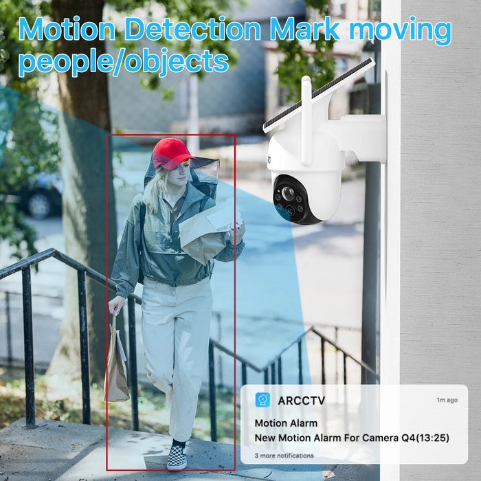 4MP Solar WiFi Outdoor Security Camera Kit with Siren Alarm