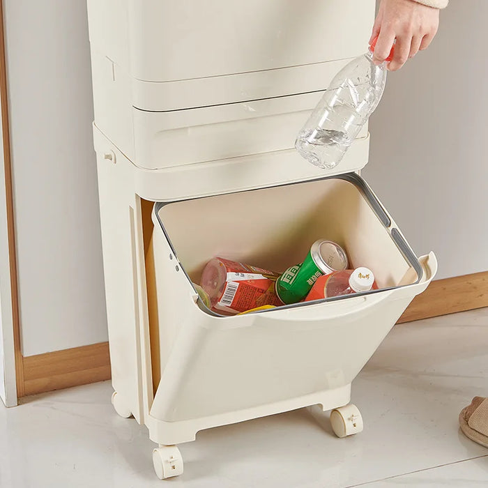 Portable Kitchen Trash Can with Detachable Design - 50L