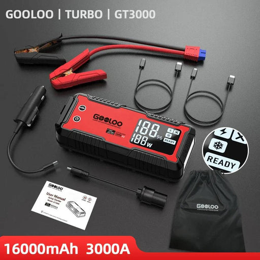  GT3000 Jump Starter with USB-C PD100W Max Output and IP65 Waterproof Rating