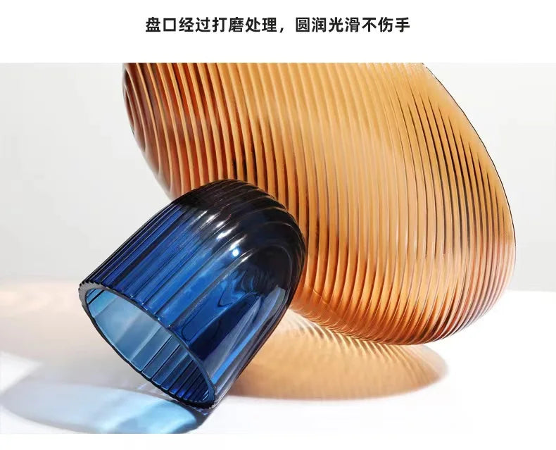 Luxury Glass Goblet Fruit Plate for Dining Table Decor Amber high style
