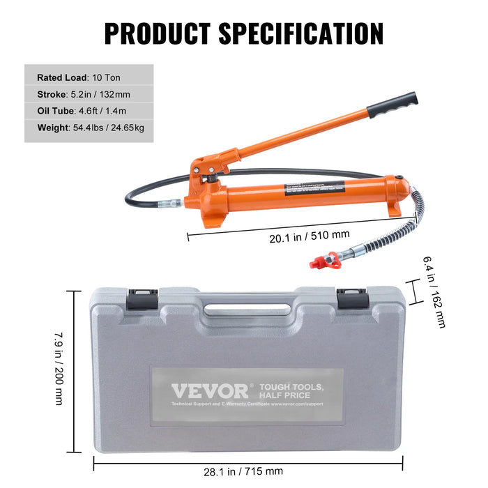10-Ton Hydraulic Jack Kit for Auto Body Repairs