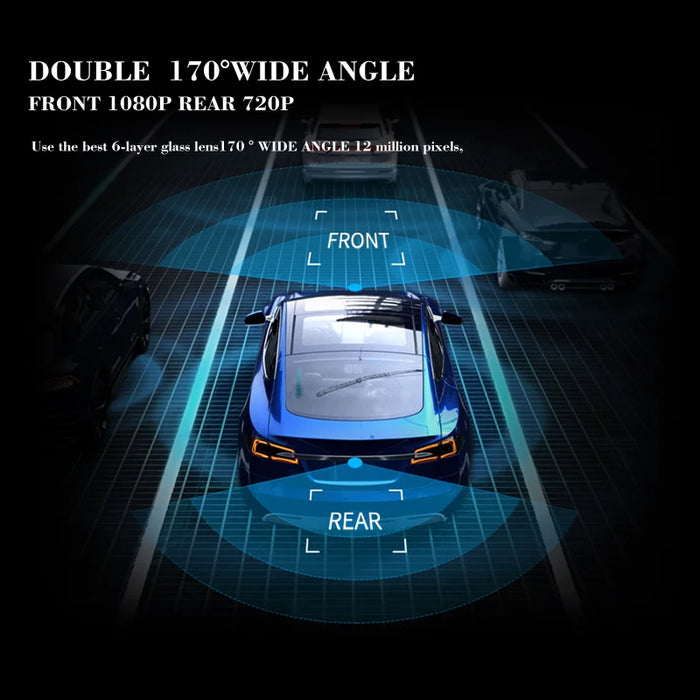 10" Touchscreen 1080p Dash Cam with Front & Rear Recording