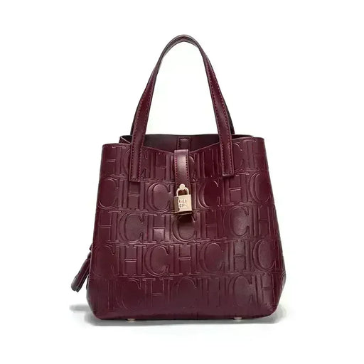Upgrade your everyday look with this stylish Large PU Leather Tote Bag – Burgundy