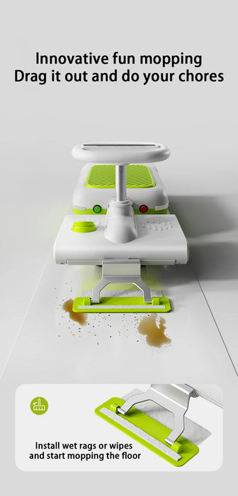Mini Cleaning Ride-On Kart for Kids – Rechargeable, Oversized Seat, Ages 3+