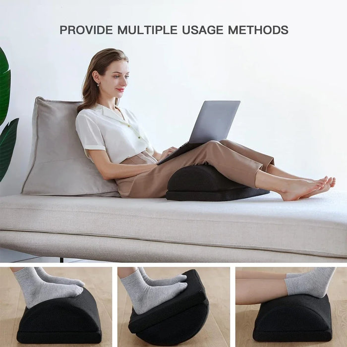 Adjustable Memory Foam Foot Rest Under Desk Ergonomic Support for Home Office Travel