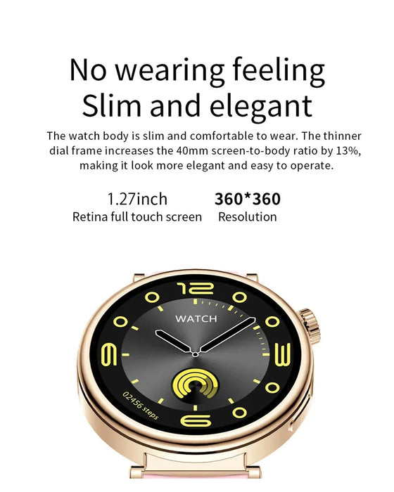 Smart Fitness Watch for Women with AMOLED Display & Bluetooth Calling Red