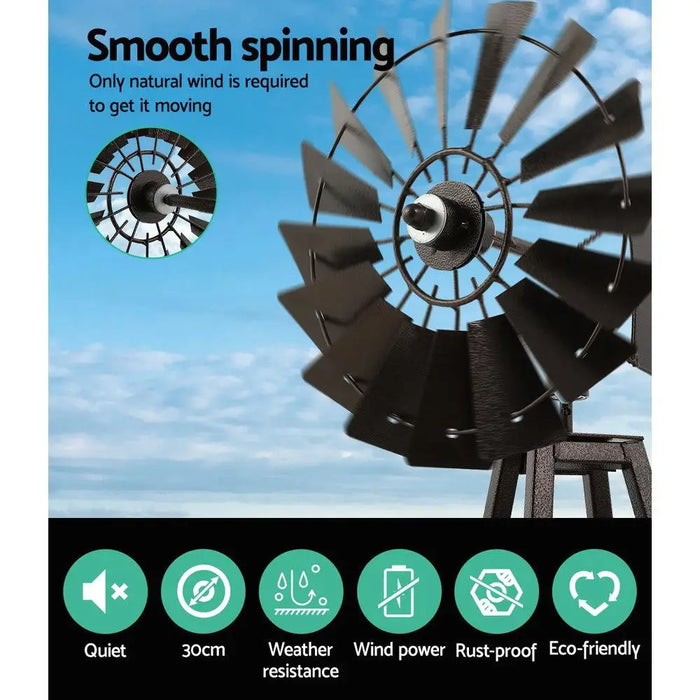 Outdoor Decorative 120cm Windmill – Weather-Resistant Metal Design