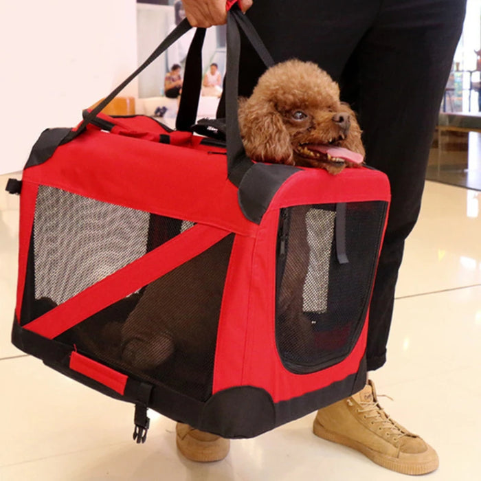 Breathable Dog Car Cage for Travel & Outdoor Use