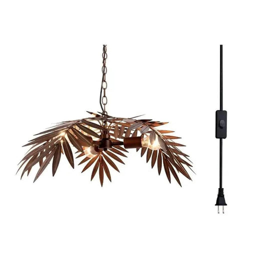 E27 Loft Hanging Lamp with coconut tree leaf design