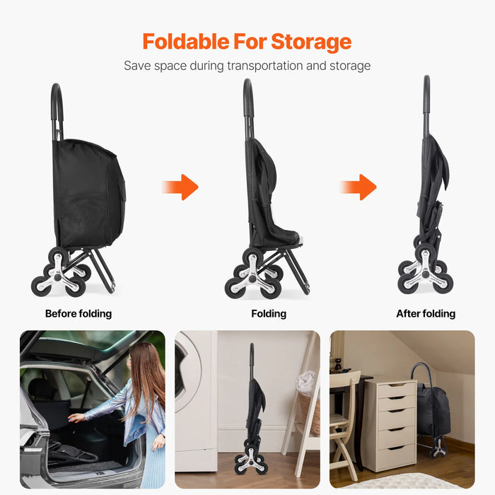 Easy to Fold and Store 36L Folding Grocery Cart Hand-pulled Trolley