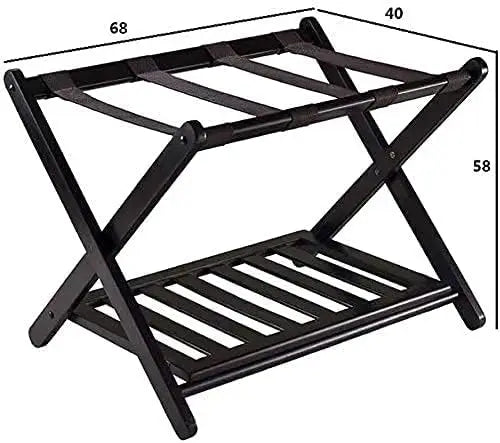Portable Folding Luggage Rack 2-Tier Suitcase Holder for Guest Rooms and Travel