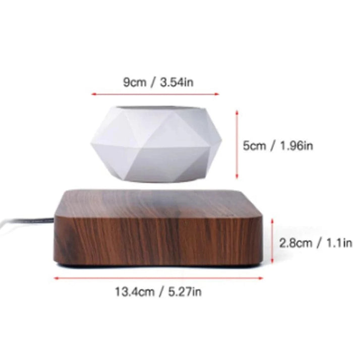 Modern off white levitating bonsai pot with magnetic floating planter