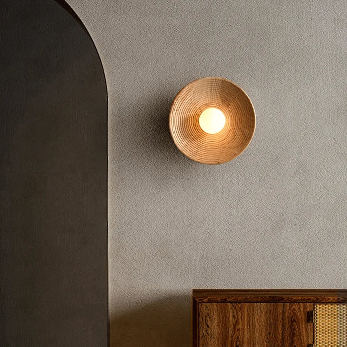 Japanese Retro Wooden Wall Lamp for Living Room Decor