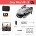 4K Dual Camera Drone Quadcopter with Remote Control for Aerial Photography - Grey compact and foldable design for easy transport and outdoor adventures