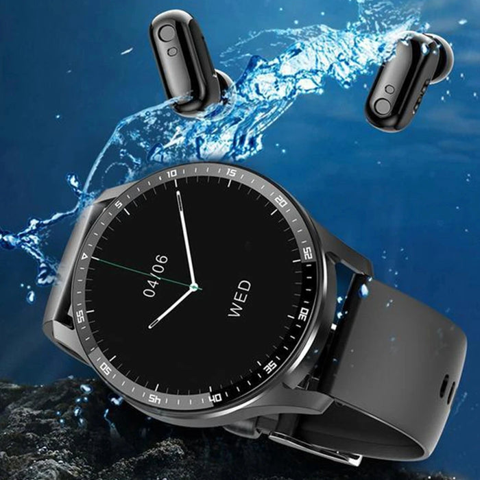 White 2-in-1 smartwatch with TWS earbuds and 132 inch AMOLED display