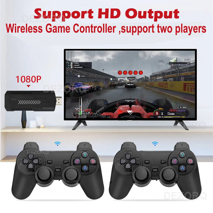 4K Retro Game Console 64GB Storage 40000+ Games Wireless Controller TV Output