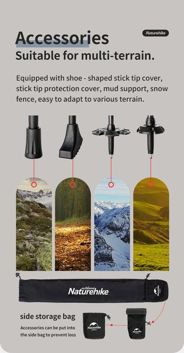 Collapsible Carbon Fiber Trekking Poles with dependable support