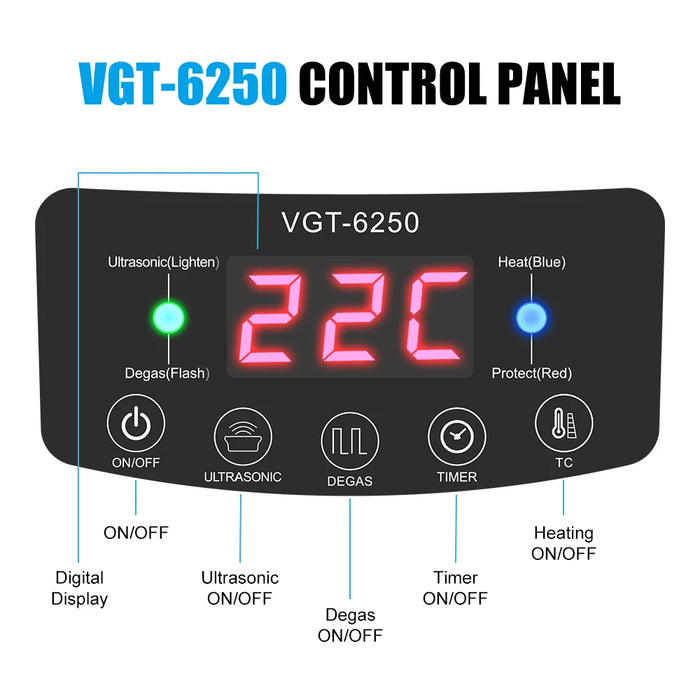Digital Ultrasonic Cleaning Bath for Home and Kitchen Use