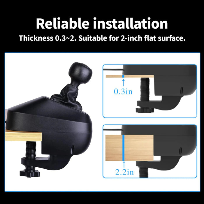 Compatible with popular racing wheels like Logitech G29 and Thrustmaster T300RS/GT