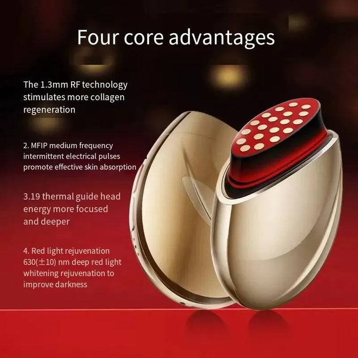 Advanced RF Face Lifting Massager with Radio Frequency, EMS microcurrent, and red light therapy