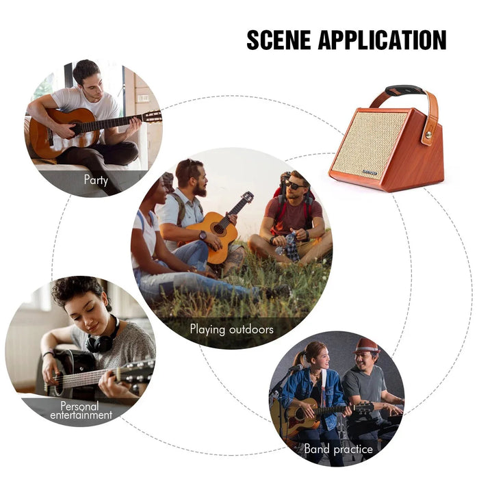 Acoustic guitar amplifier with Bluetooth speaker and 40W mic input