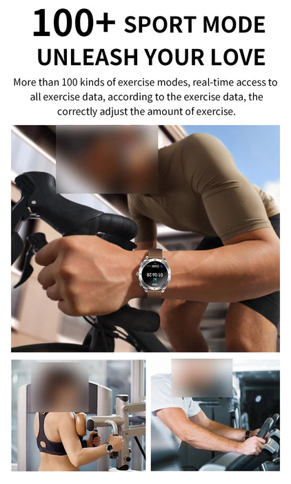 Brown Silver Smart Watch with built-in voice assistant, Bluetooth 50 connectivity, and waterproof design with durable alloy casing