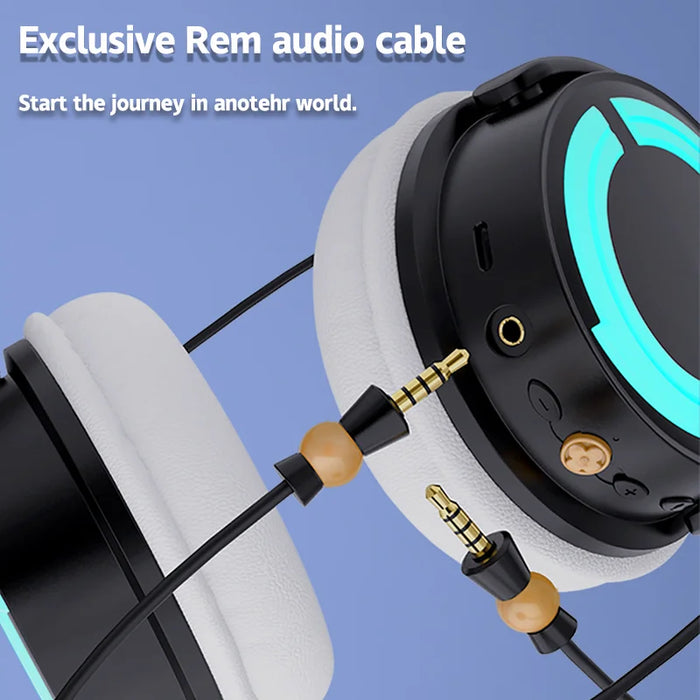 Wireless Bluetooth 5.0 Cat Ear Gaming Headphones with Mic