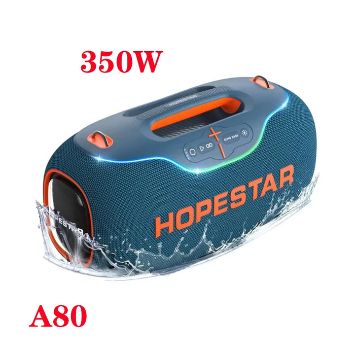 Portable Bluetooth 350W Speaker with Subwoofer & LED Lights Black