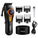 Professional cordless hair clipper with adjustable settings and base