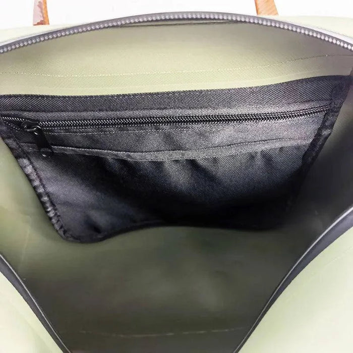 Green TPU waterproof floating dry waist bag with spacious 9L storage