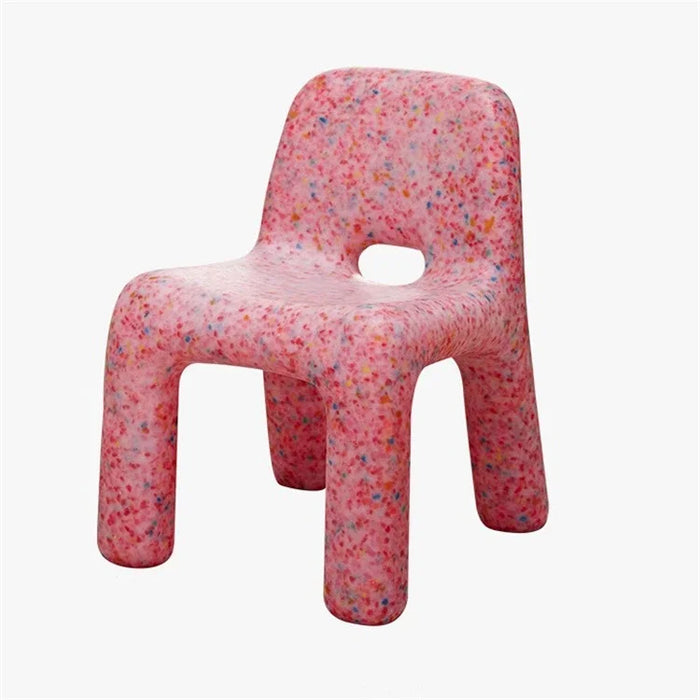 Modern Plastic Dining Chair Low 23cm Backrest, Compact 38x37x50cm, Nordic Minimalist Style