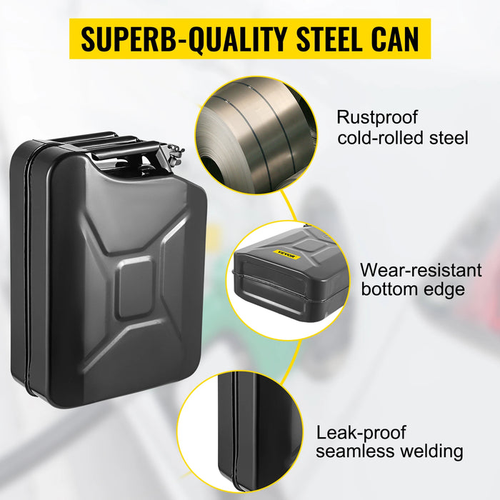 20L Fuel Can Steel Petrol Tank, Rustproof, Heat-resistant, Flexible Spout, Green, 2 Pcs - Durable and reliable green steel petrol tank with flexible spout