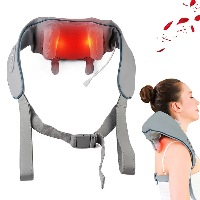 
Wireless Neck and Shoulder Massager with Shiatsu Kneading for Deep Tissue Relief
