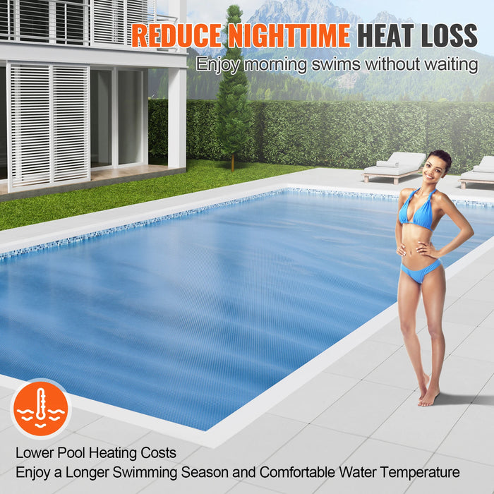 Solar pool cover with heat retention and UV protection for pools