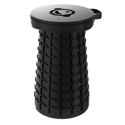 Collapsible Telescopic Camping Stool in Black for Outdoor Activities