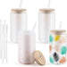 Clear 473 ml sublimation tumblers with bamboo lid for DIY gifts