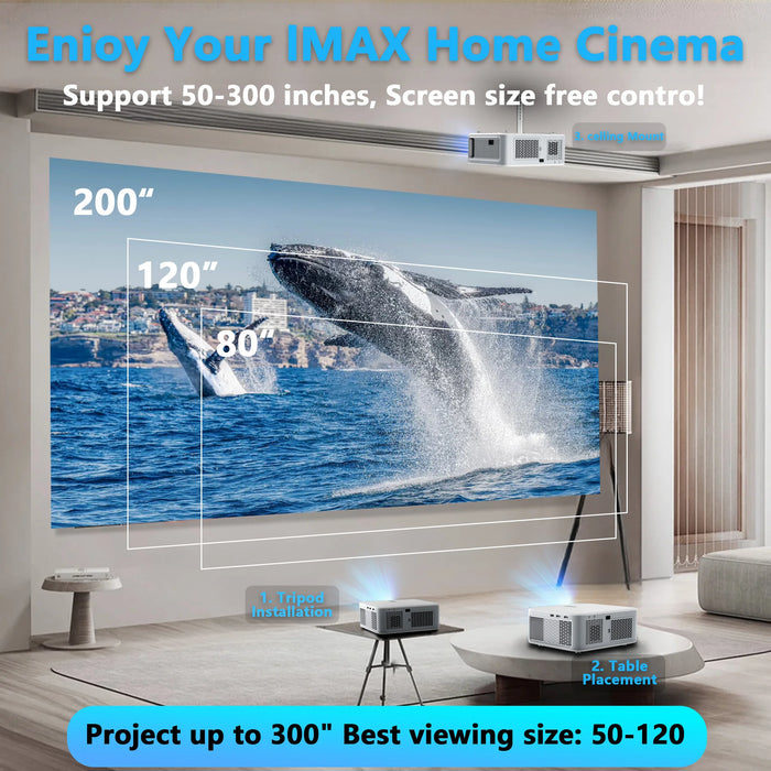 Portable 1080P Full HD Projector with Auto Keystone