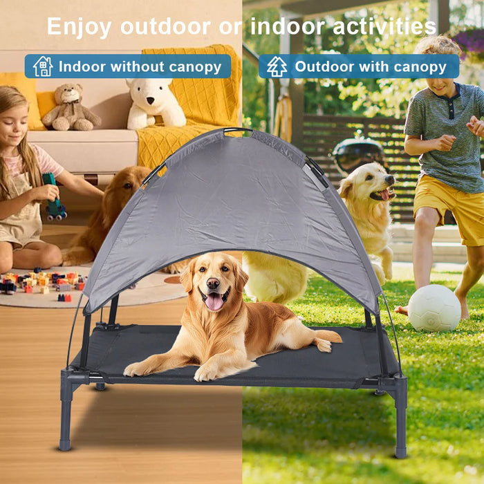 Outdoor Pet Hammock Bed with Shade, Cooling Design