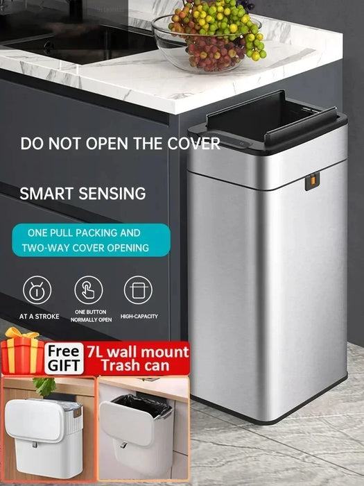 50L Automatic Induction Trash Can for Kitchen or Bathroom