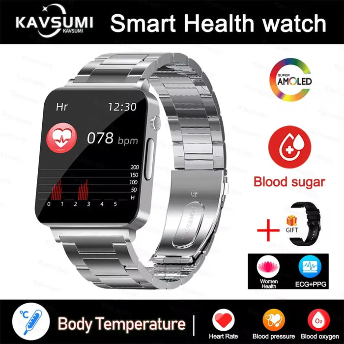 1.72" AMOLED Smartwatch with ECG and Blood Sugar Monitor