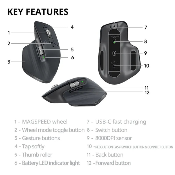 High-precision 8000 DPI sensor for accurate cursor movement