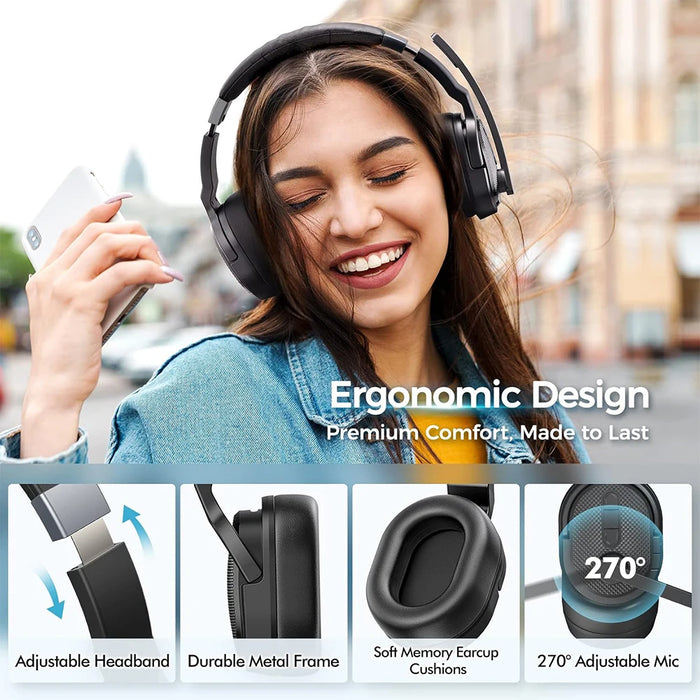 Bluetooth 5.3 Wireless Headphones with Noise Cancellation