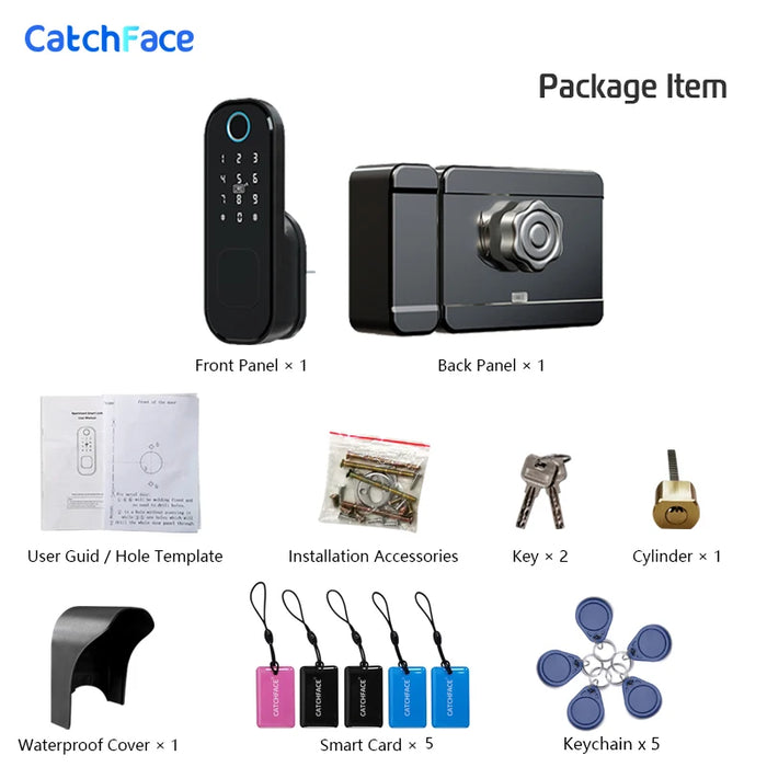Keyless Outdoor Smart Lock – Fingerprint, App, Code, Remote Rust Proof Version