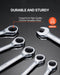 16pcs Metric Ratcheting Wrench Set with Slim and Compact Design