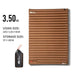 Brown double-sized camping air mat with storage bag and repair patch included