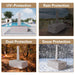 Waterproof black patio table cover with umbrella hole, 270cm in size